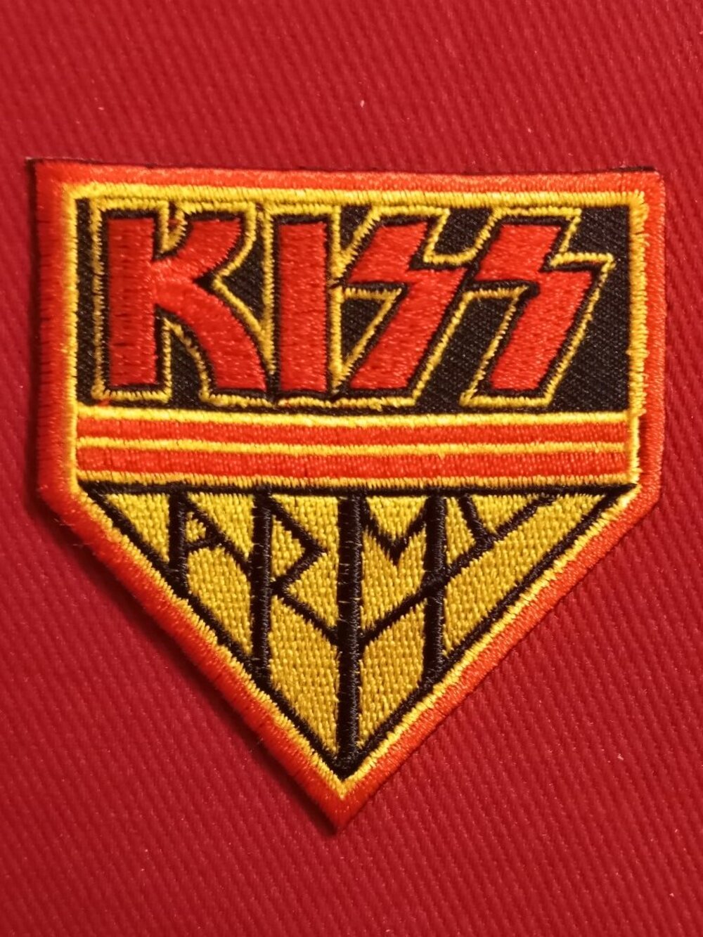 KISS Army embroidered badge patch with iron on backing